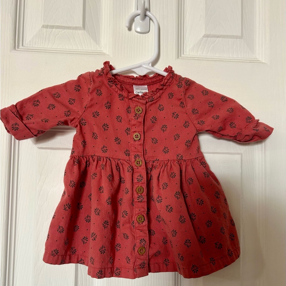 NB Baby Girls' Red Floral Dress with Bloomers by Carter’s